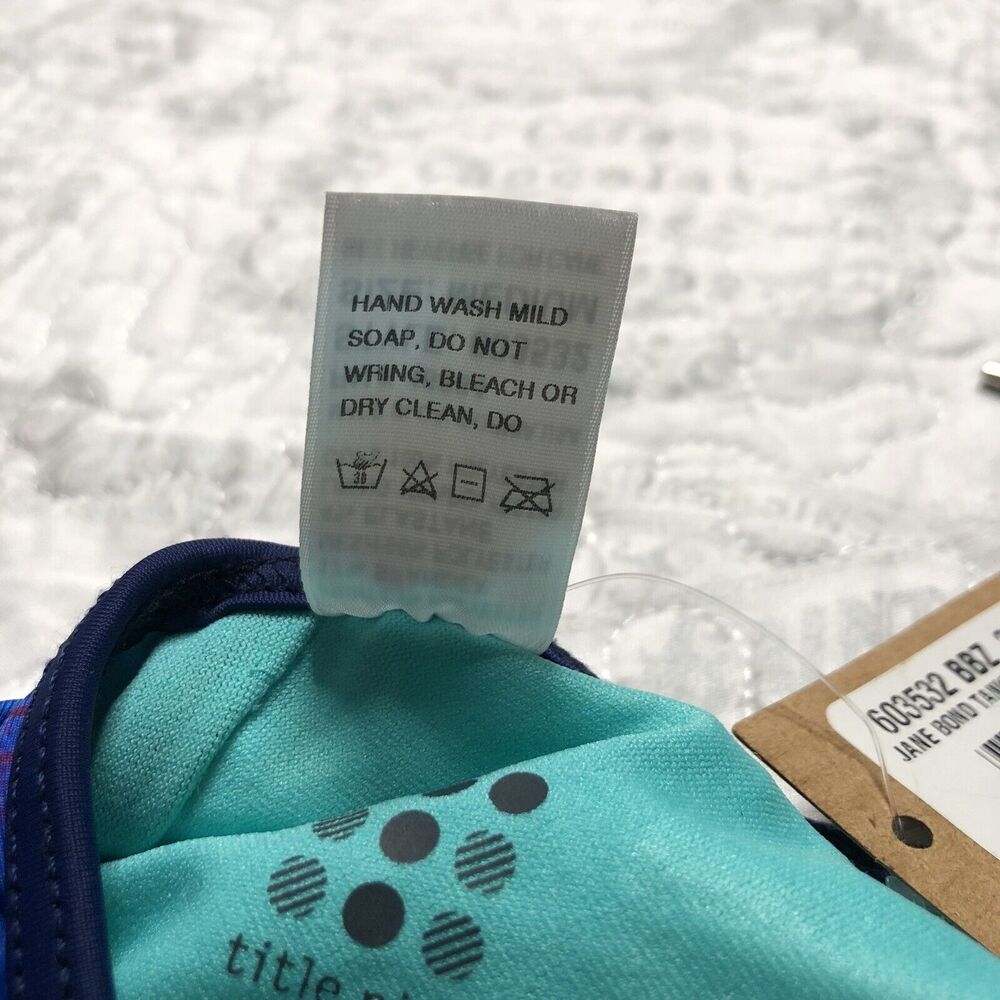 Title Nine Jane Bond Tankini Swim Top Size Medium Marble Print Blueberry 603532 - Picture 5 of 11